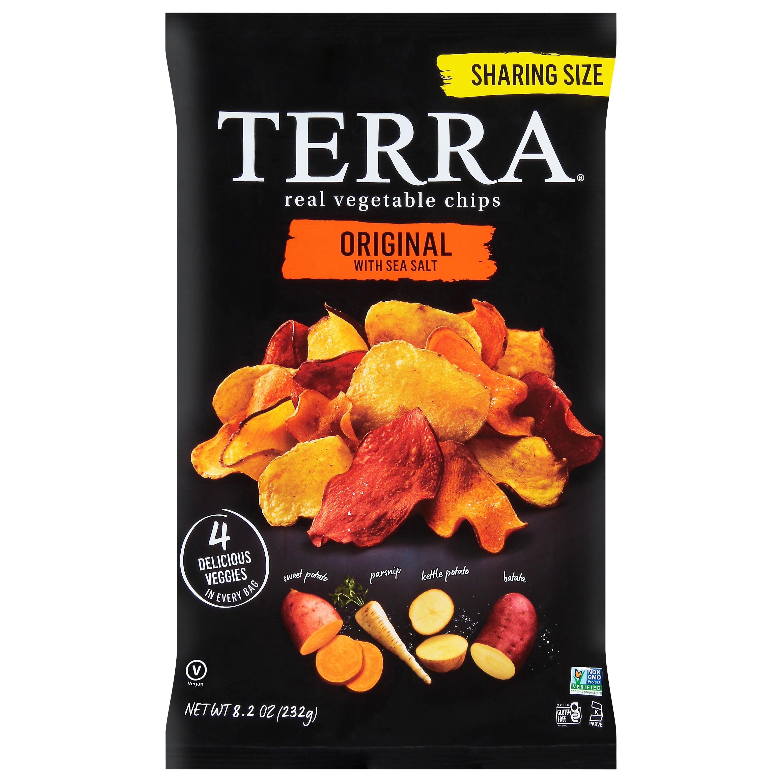 Terra Real Original with Sea Salt Vegetable Chips Sharing Size 8.2 oz - Case of 6