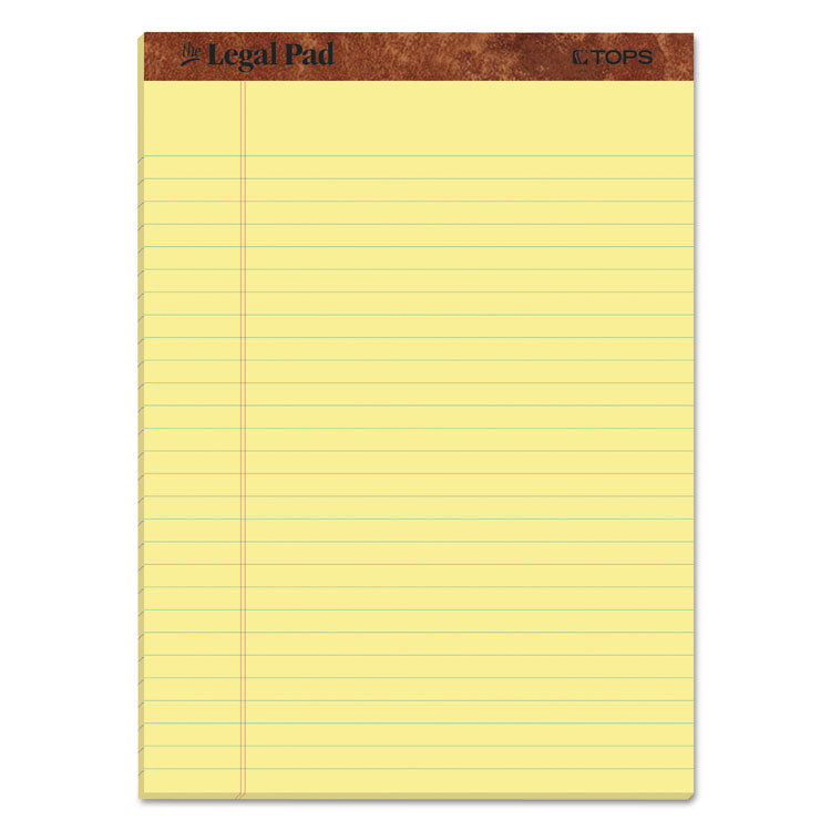 TOPS - "The Legal Pad" Ruled Perforated Pads, Wide/Legal Rule, 50 Canary-Yellow 8.5 x 11 Sheets, 3/Pack