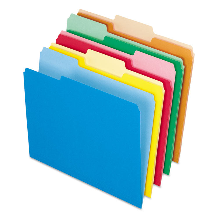 Pendaflex - Interior File Folders, 1/3-Cut Tabs: Assorted, Letter Size, Assorted Colors: Blue/Green/Orange/Red/Yellow, 100/Box