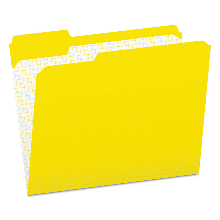 Pendaflex - Double-Ply Reinforced Top Tab Colored File Folders, 1/3-Cut Tabs: Assorted, Letter Size, 0.75" Expansion, Yellow, 100/Box