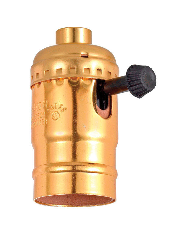 LEVITON - Leviton Aluminum Incandescent Medium Base Turn Knob Light Socket 1 pk