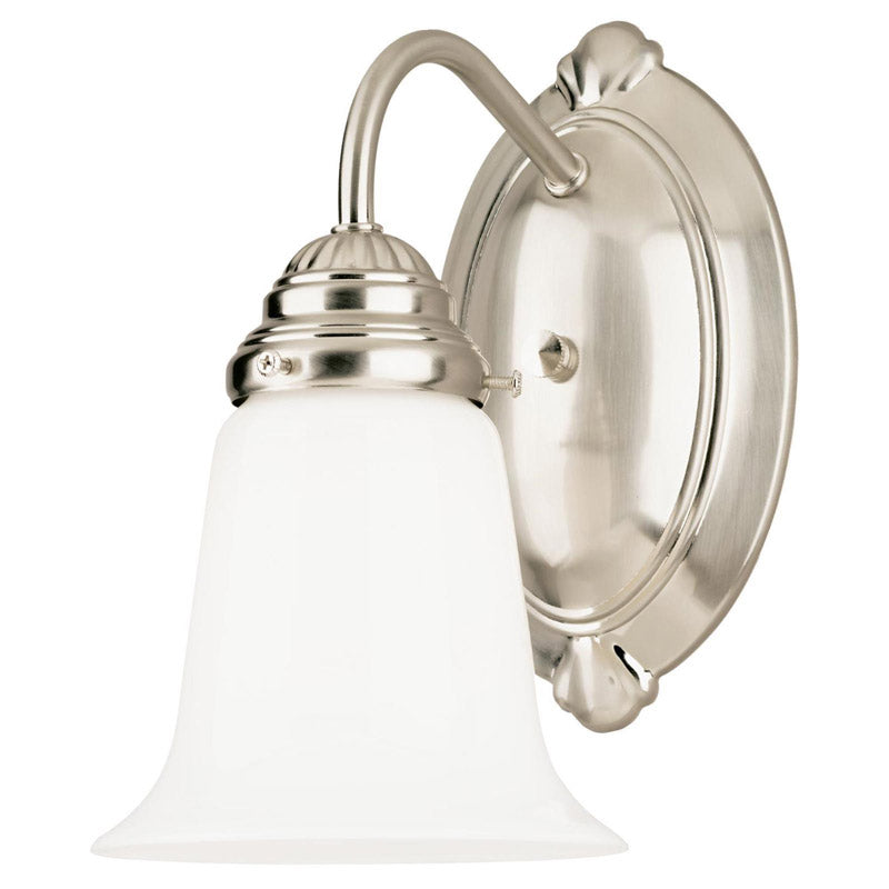 WESTINGHOUSE - Westinghouse 1-Light Brushed Nickel White Wall Sconce