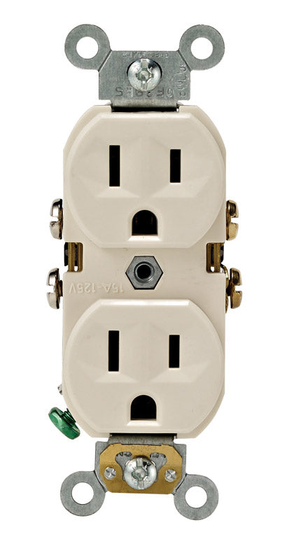 LEVITON MFG. - Leviton 15 amps 125 V Duplex Light Almond Outlet 5-15R 1 pk [0BR15-0TS]