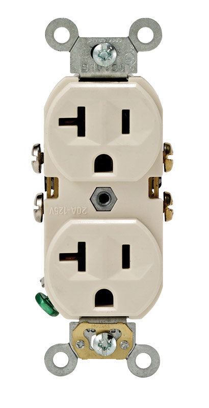 LEVITON MFG. - Leviton 20 amps 125 V Duplex Light Almond Outlet 5-20R 1 pk [0BR20-0TS]
