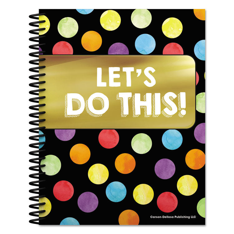 Carson-Dellosa Education - Teacher Planner, Weekly/Monthly, Two-Page Spread (Seven Classes), 10.88 x 8.38, Balloon Theme, Black Cover