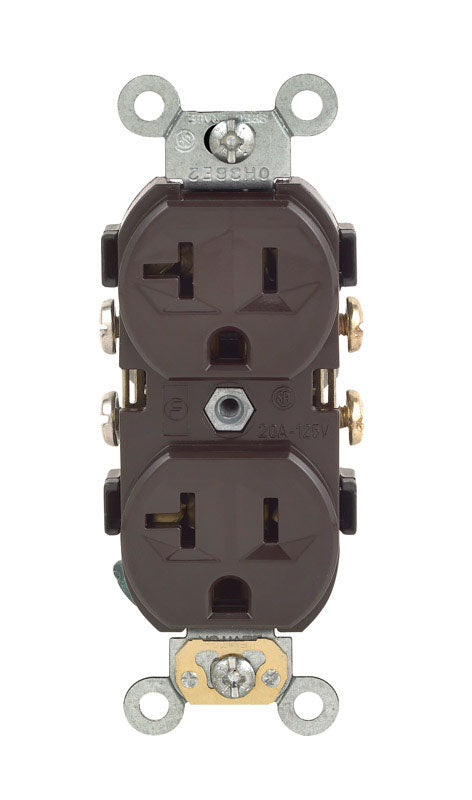 COOPER WIRING - Leviton 20 amps 125 V Duplex Brown Outlet 5-20R 1 pk [0CR20-00S]