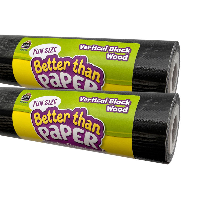 TEACHER CREATED RESOURCES - Fun Size Better Than Paper Bulletin Board Roll Vertical Black Wood, Pack of 2