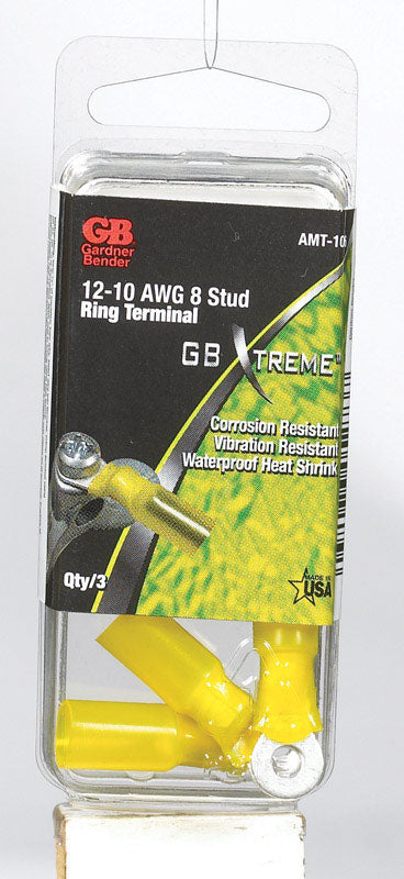 GARDNER BENDER - Gardner Bender Xtreme 12-10 Ga. Insulated Wire Ring Terminal Yellow 3 pk [AMT-106]