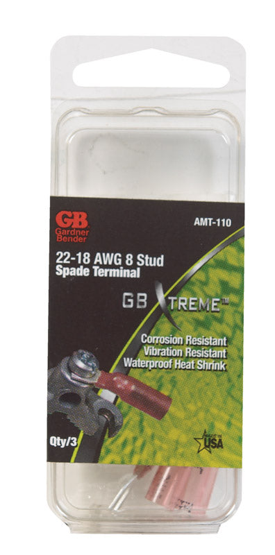 GARDNER BENDER - Gardner Bender Xtreme 22-18 Ga. Insulated Wire Spade Terminal Red 3 pk