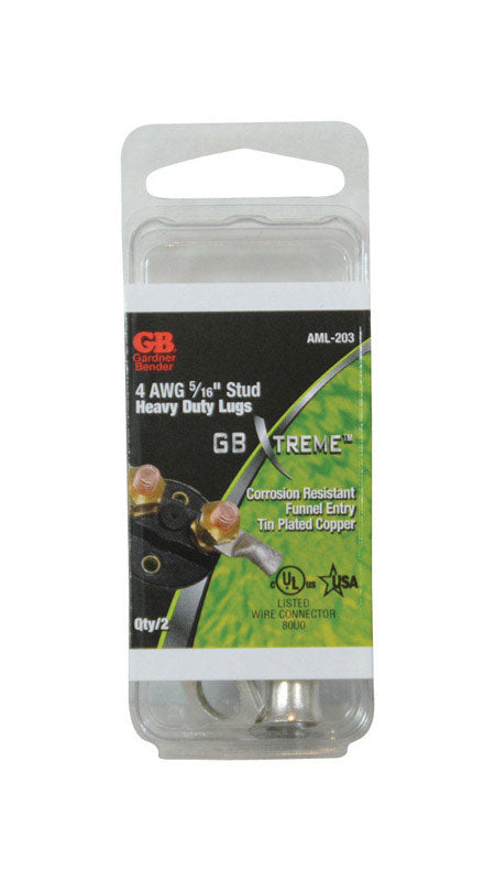 GARDNER BENDER - Gardner Bender Xtreme 4 Ga. Insulated Wire Electrical Lug Silver 2 pk [AML-203]