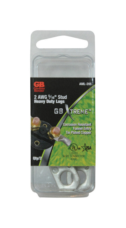 GARDNER BENDER - Gardner Bender Xtreme 2 Ga. Insulated Wire Electrical Lug Silver 2 pk [AML-205]