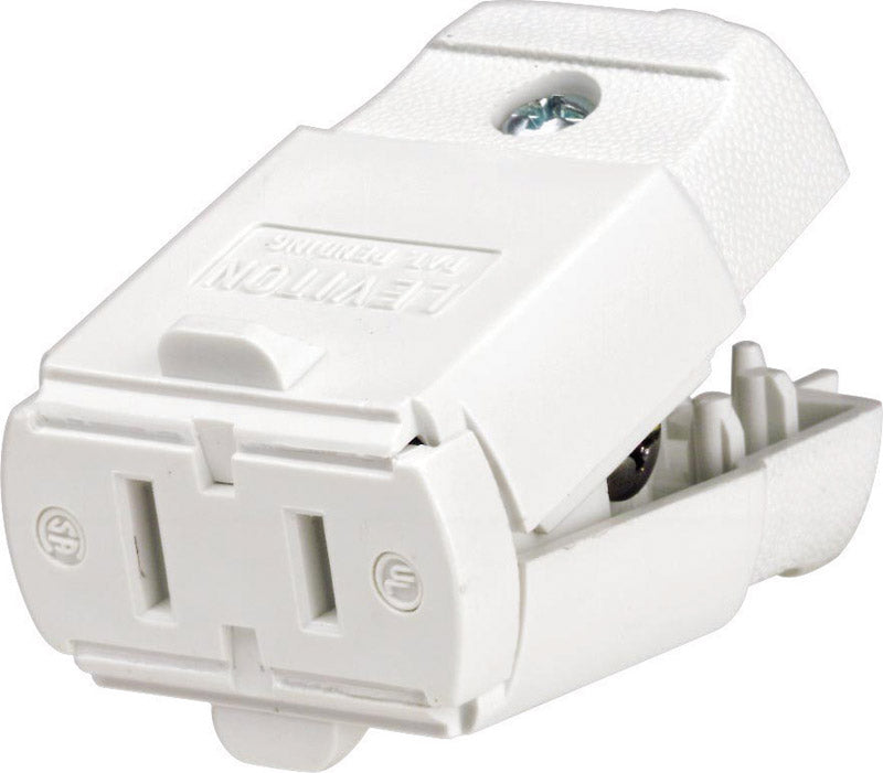LEVITON - Leviton Commercial and Residential Thermoplastic Ground/Straight Blade Connector 1-15R - Case of 10 [00102-0WP]