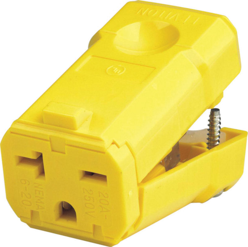 LEVITON - Leviton Industrial Nylon Grounding Plug 6-20R 2 Pole 3 Wire