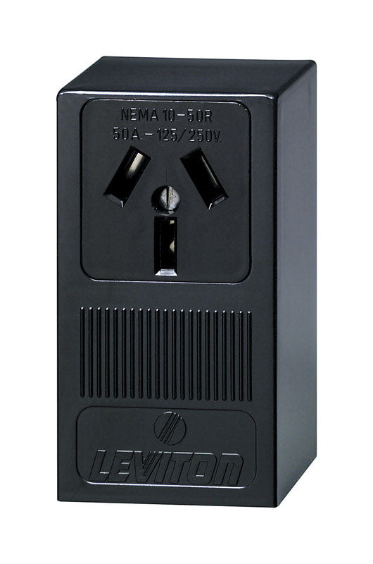 LEVITON - Leviton 50 amps 125/250 V Black Outlet 10-50R 1 pk