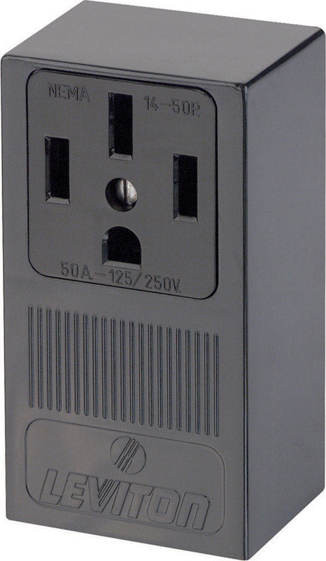 LEVITON - Leviton 50 amps 125/250 V Black Outlet 14-50R 1 pk