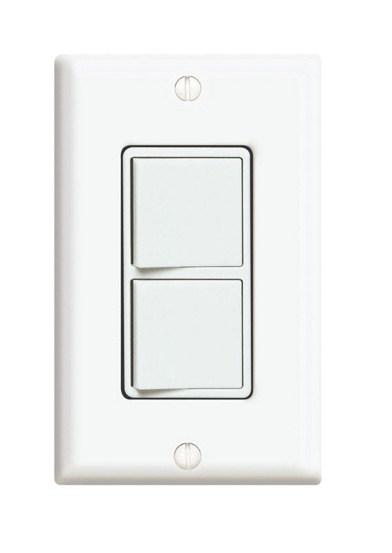 DECORA - Leviton Decora 15 amps Single Pole Rocker Grounding Switch White 1 pk