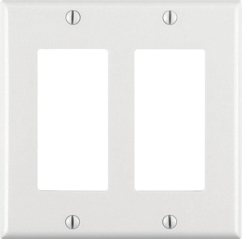 DECORA - Leviton Decora White 2 gang Thermoset Plastic Decorator Wall Plate 1 pk - Case of 25 [80409-00W]