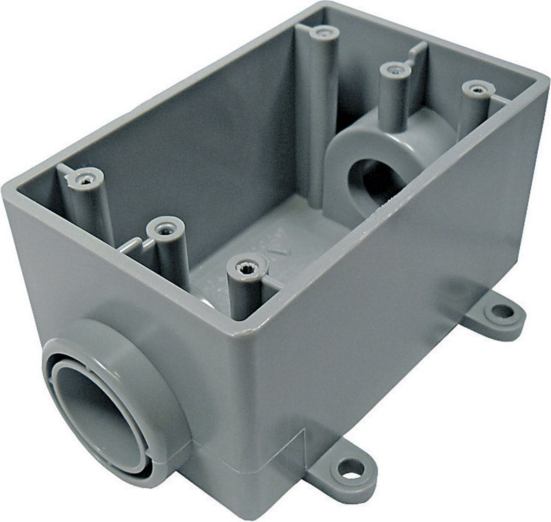 CANTEX - Cantex 18 cu in Rectangle PVC 1 gang Outlet Box Gray [5133463U]