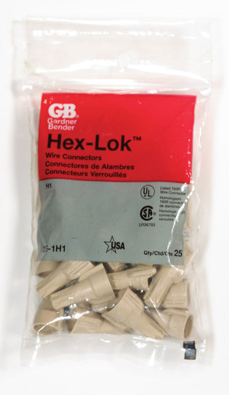 GARDNER BENDER - Gardner Bender Hex-Lok 22-8 Ga. Copper Wire Connector Tan 25 pk