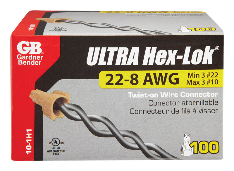 GARDNER BENDER - Gardner Bender Hex-Lok 22-8 Ga. Copper Wire Connector Tan 100 pk
