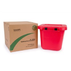 Sharps Compliance - Mailback Sharps Container TakeAway® Recovery System Red Base 21-1/2 L X 21-1/4 W X 18-1/2 H Inch Horizontal / Vertical Entry 20 Gallon [1/EA]