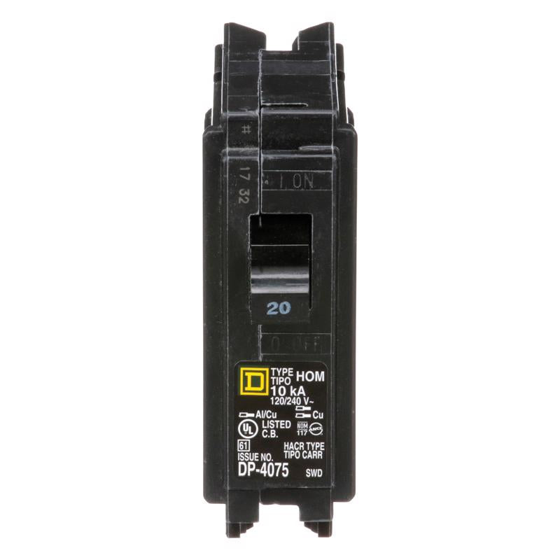 SQUARE D - Square D HomeLine 20 amps Plug In Single Pole Circuit Breaker