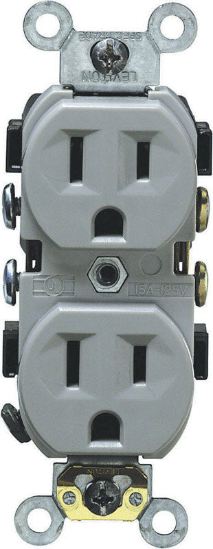 LEVITON MFG. CO. - Leviton 15 amps 125 V Duplex Gray Outlet 5-15R 1 pk [0CR15-0GS]
