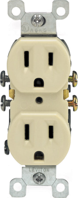 LEVITON MFG. CO. - Leviton 15 amps 125 V Duplex Ivory Outlet 5-15R 10 pk [05320-IMP]