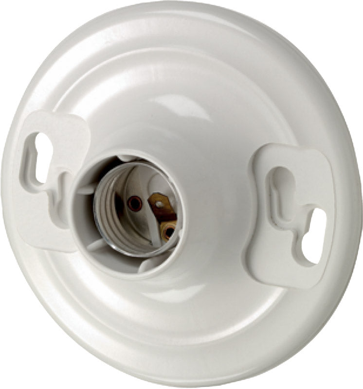 LEVITON - Leviton Plastic Incandescent Medium Base Keyless Socket 1 pk