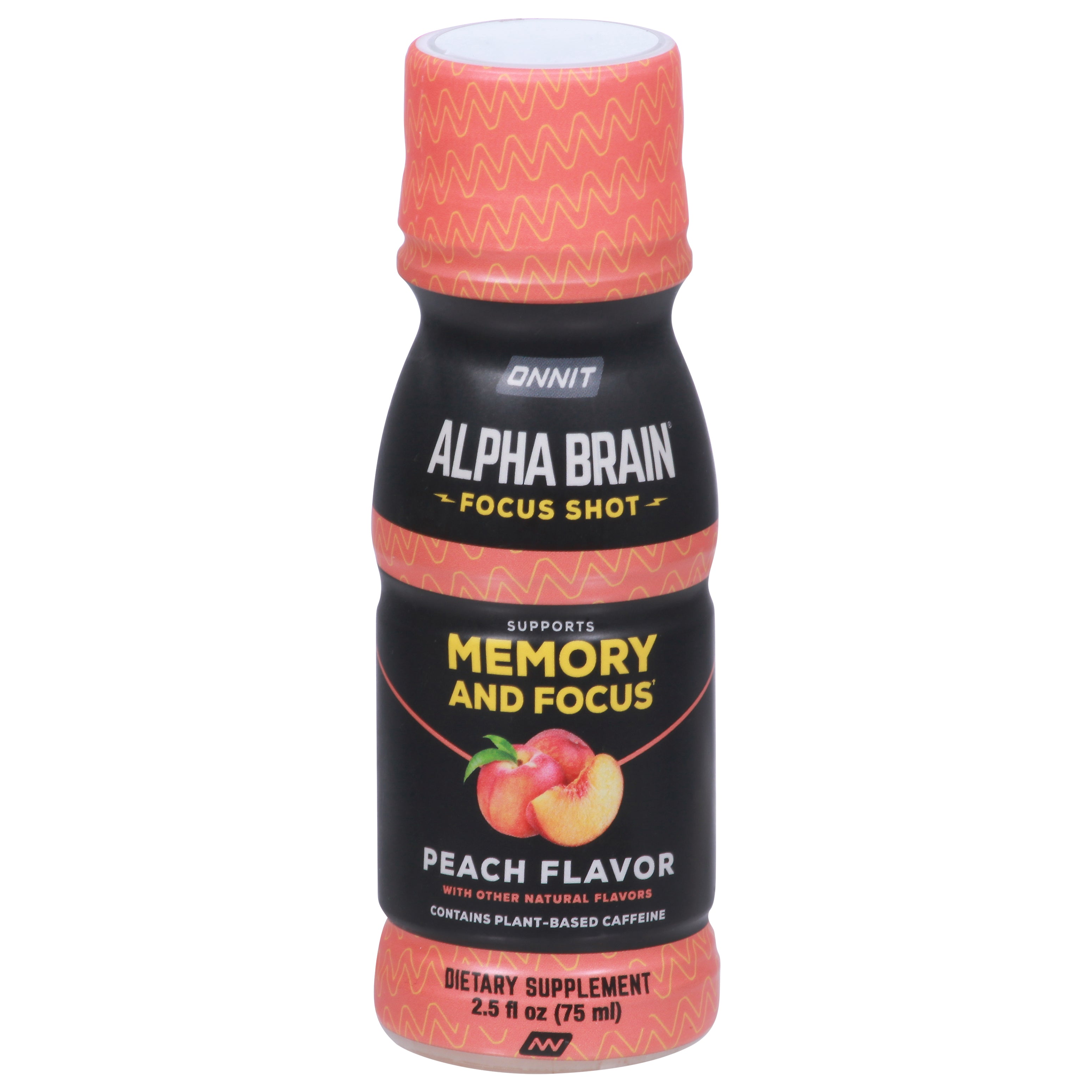 Onnit Alpha Brain Peach Flavor Focus Shot 2.5 fl oz - Case of 6