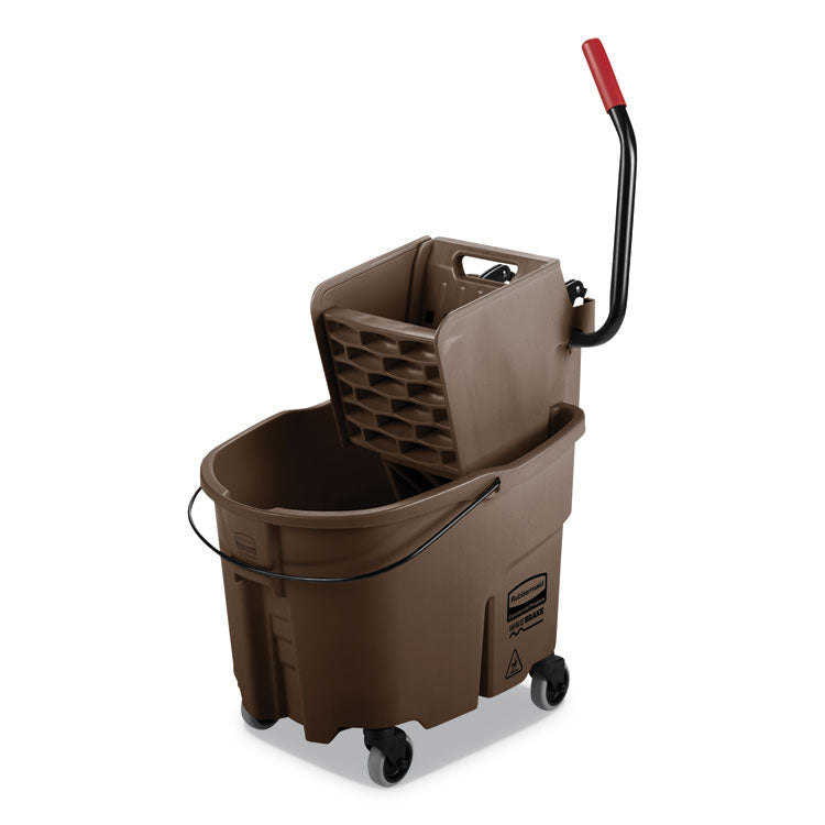 Rubbermaid Commercial - WaveBrake 2.0 Bucket/Wringer Combos, Side-Press, 35 qt, Plastic, Brown