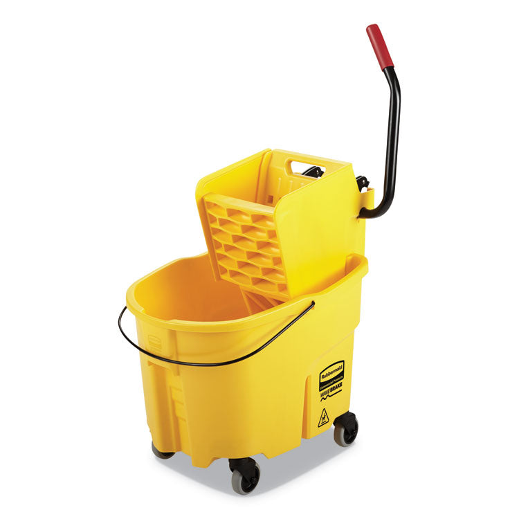 Rubbermaid Commercial - WaveBrake 2.0 Bucket/Wringer Combos, Side-Press, 35 qt, Plastic, Yellow