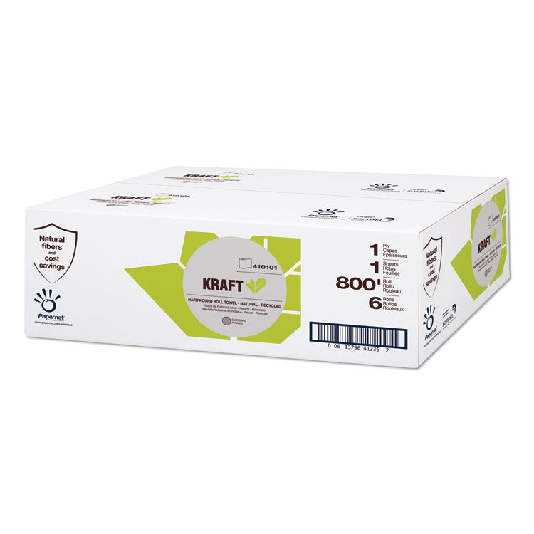 Papernet - Heavenly Soft Hardwound Paper Towel, Kraft, 7.8" x 800 ft, Brown, 6 Rolls/Carton