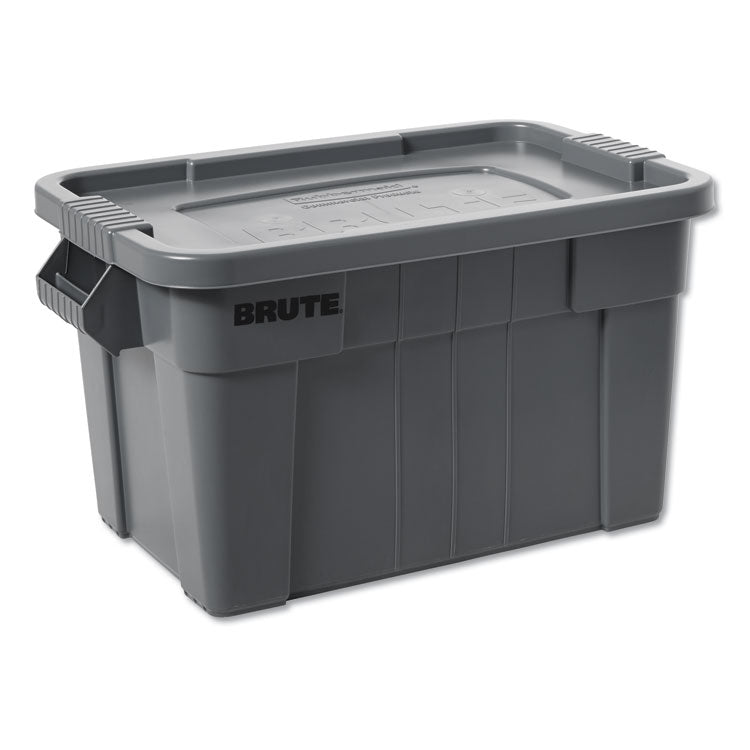 Rubbermaid Commercial - BRUTE Tote with Lid, 14 gal, 27.5" x 16.75" x 10.75", Gray