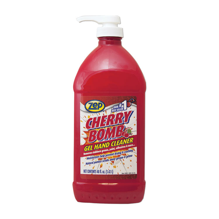 Zep Commercial - Cherry Bomb Gel Hand Cleaner, Cherry Scent, 48 oz Pump Bottle, 4/Carton
