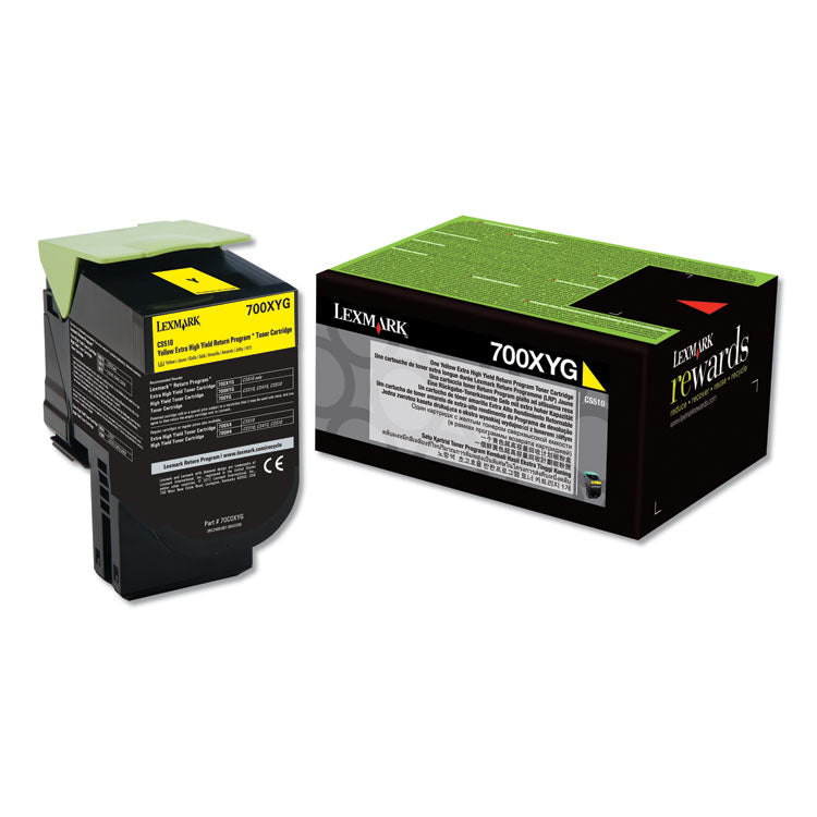 Lexmark - 70C0XYG Return Program Extra High-Yield Toner, 4,000 Page-Yield, Yellow, TAA Compliant