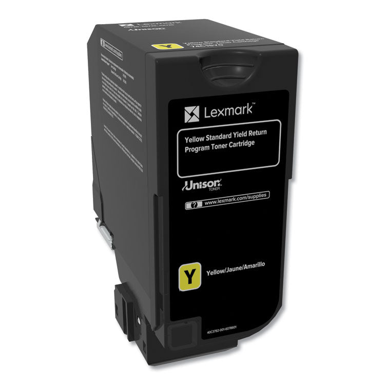 Lexmark - 74C10Y0 Return Program Unison Toner, 3,000 Page-Yield, Yellow
