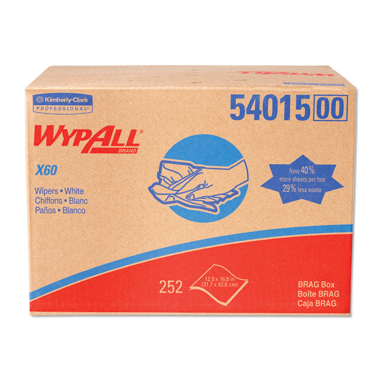 WypAll - General Clean X60 Cloths, 12.5 x 16.8, White, 252/Carton