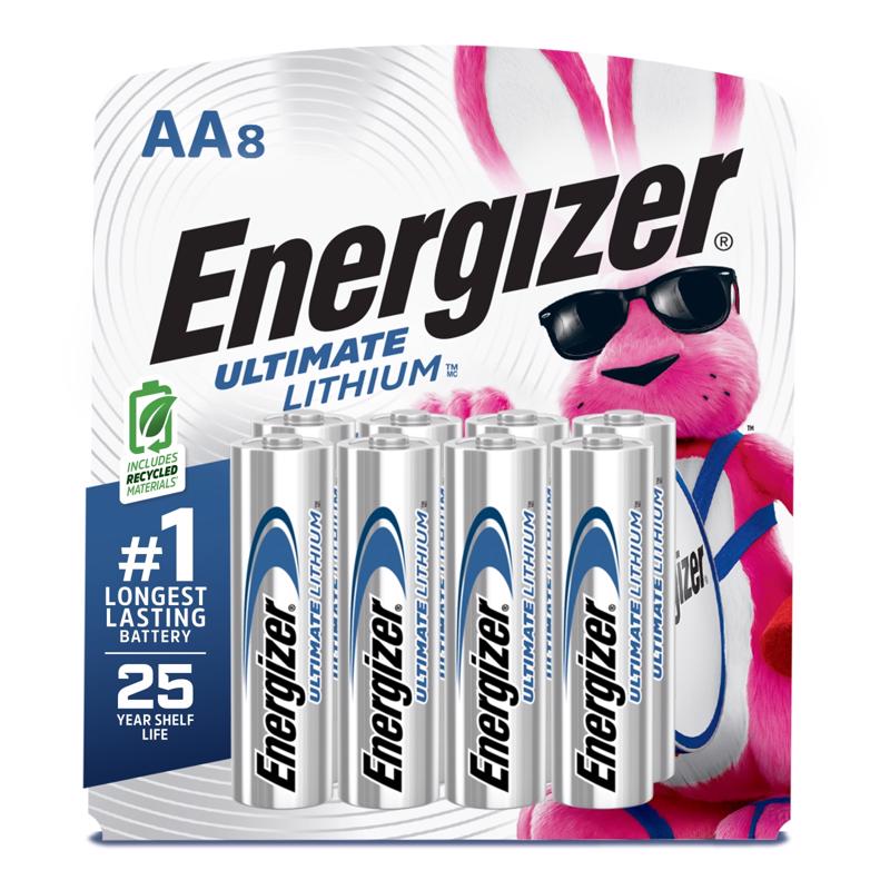 ENERGIZER - Energizer Ultimate Litmium Performance Lithium Ion AA 1.5 V 3 Ah Electronics Battery L91BP-8 8 pk
