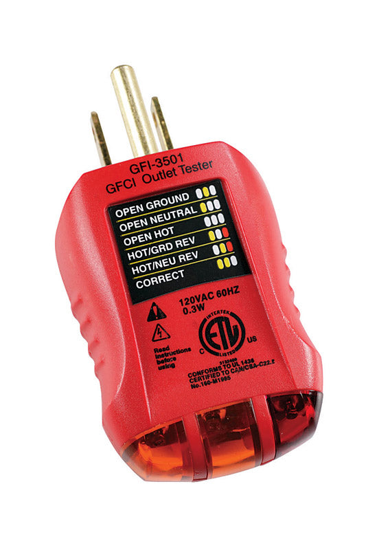 GARDNER BENDER - Gardner Bender 110-125 V LED Outlet and GFCI Tester 1 pk