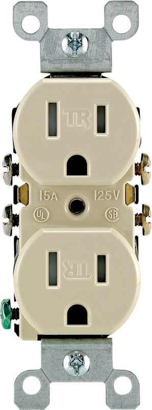 LEVITON - Leviton 15 amps 125 V Duplex Ivory Tamper Resistant Outlet 5-15R 1 pk