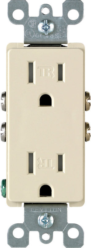 LEVITON - Leviton Decora 15 amps 125 V Duplex Ivory Outlet 5-15R 1 pk [T5325-0DI]