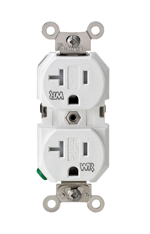LEVITON - Leviton 20 amps 125 V Duplex White Outlet 5-20R 1 pk [TWR20-00W]