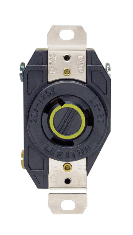LEVITON - Leviton V-0-MAX 20 amps 125 V Single Black Locking Receptacle L5-20R 1 pk