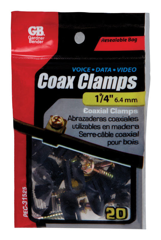 GARDNER BENDER - Gardner Bender Polyethylene Coax Cable Clamp 20 pk