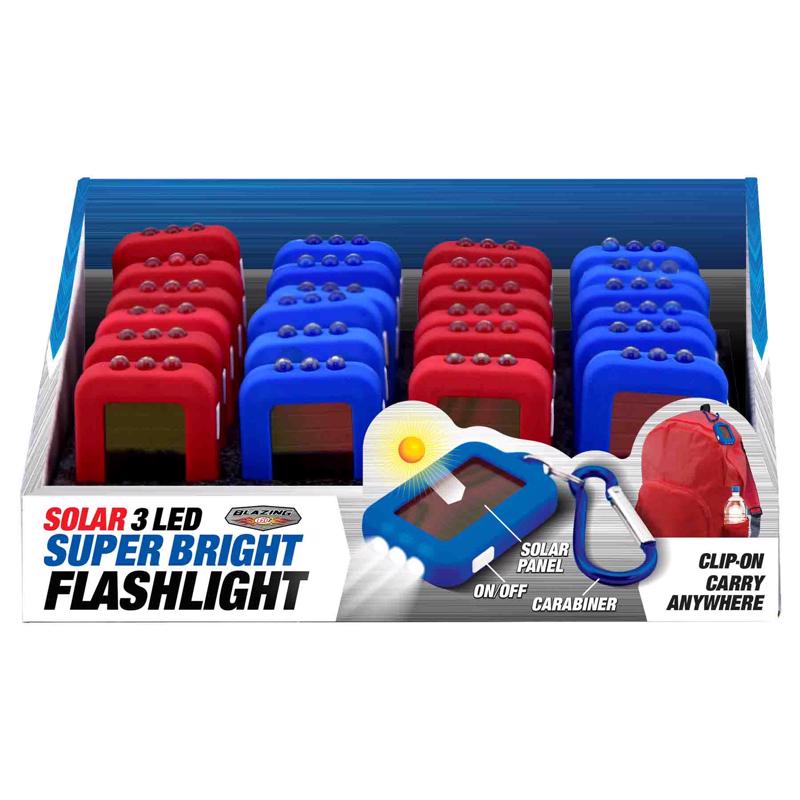 BLAZING LEDZ - Blazing LEDz Solar 18 lm Assorted LED Flashlight AAA Battery - Case of 24