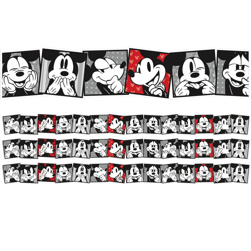 EUREKA - Mickey Mouse® Throwback Mickey Selfies Extra Wide Deco Trim®, 37 Feet Per Pack, 3 Packs