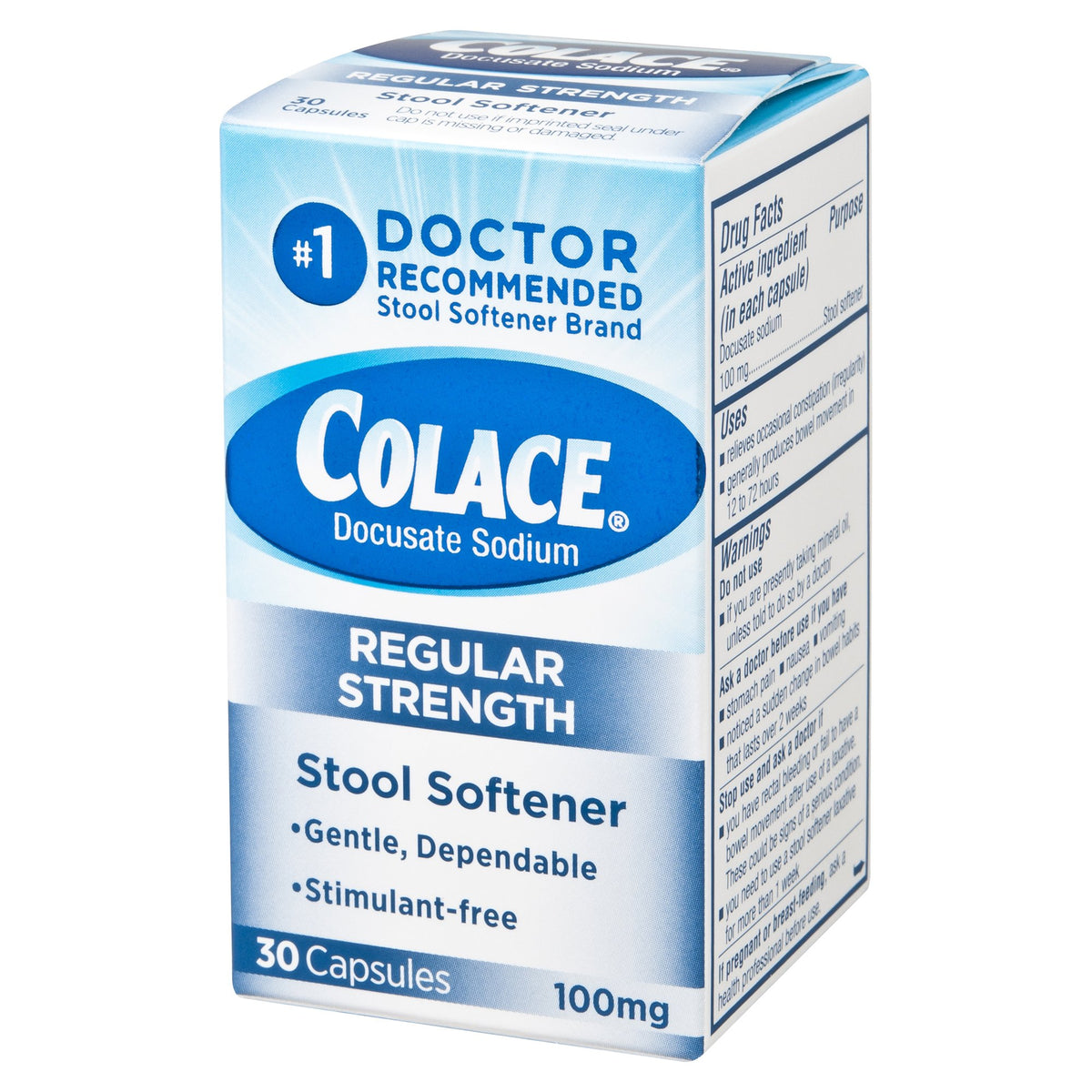 Purdue Pharma - Stool Softener Colace® Capsule 30 per Box 100 mg Strength Docusate Sodium [30/BX]