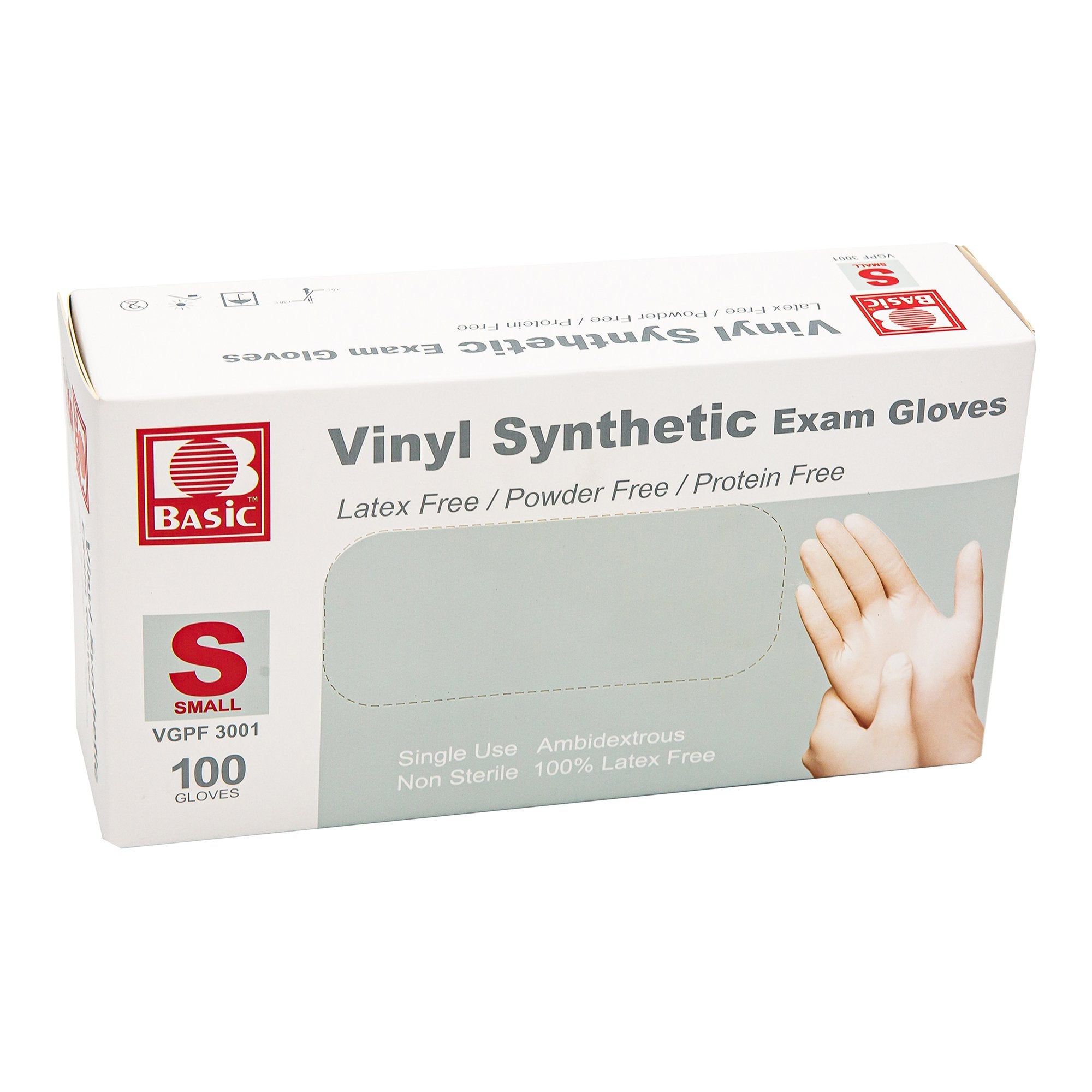 Concentric Health Alliance - Exam Glove Basic® Small NonSterile Vinyl Standard Cuff Length Smooth White Not Rated [1/BX]