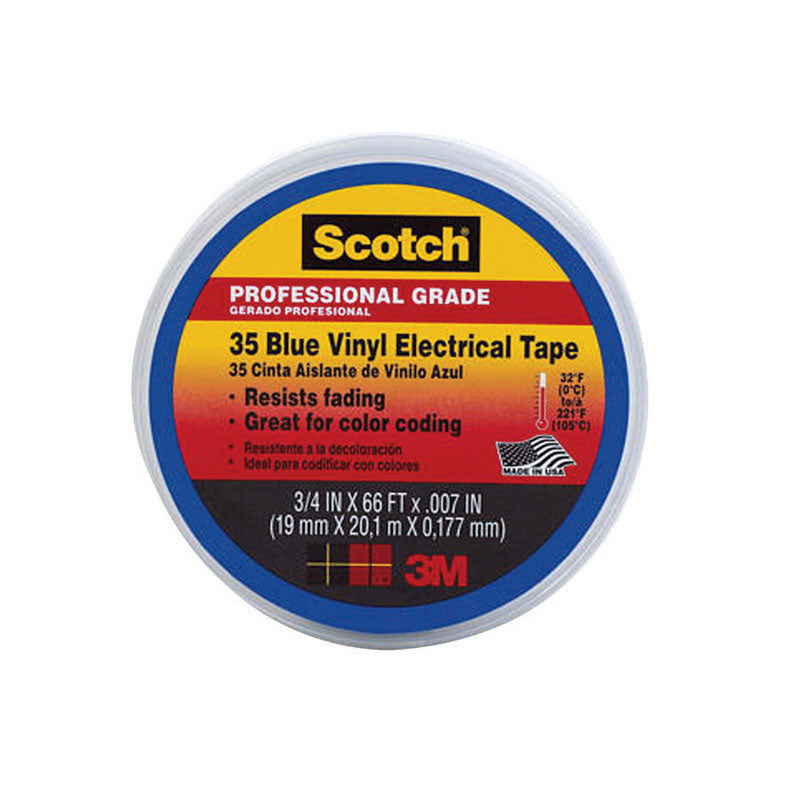 SCOTCH - 3M Scotch 3/4 in. W X 66 ft. L Blue Vinyl Electrical Tape - Case of 10